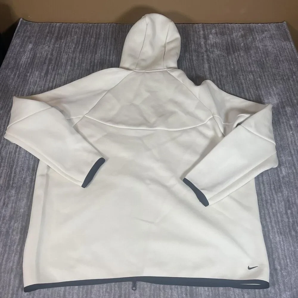 Nike Tech Fleece Hoodie Jacket Mens 2XL Beige Full Zip Windrunner Swoosh Logo